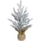 12" Unlit Flocked Mini Pine Artificial Christmas Tree with Jute Base